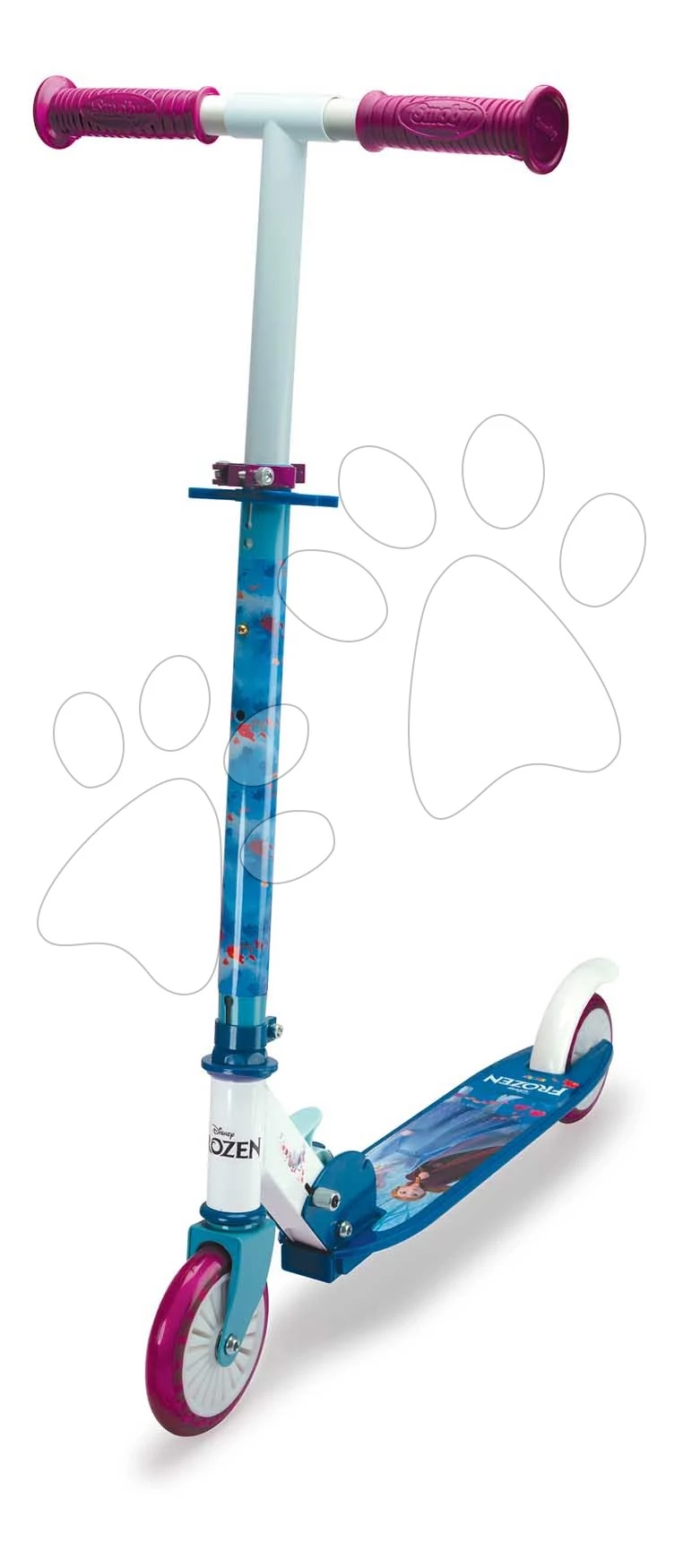 Kétkerekű roller Frozen Disney Smoby összecsukható fékkel és magasságilag állítható kormánnyal 5 évtől SM750367