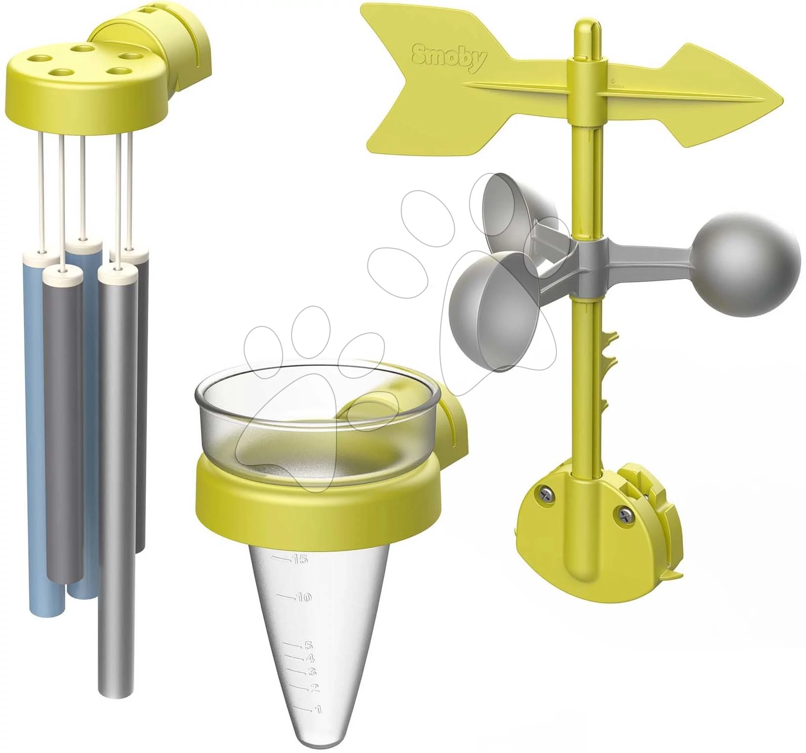 Meteorológiai állomás időjárás-előrejelzés Weather Kit minden házikóhoz Smoby szélcsengő szélmérő és esőmérő 24 hó-tól  SSM810916