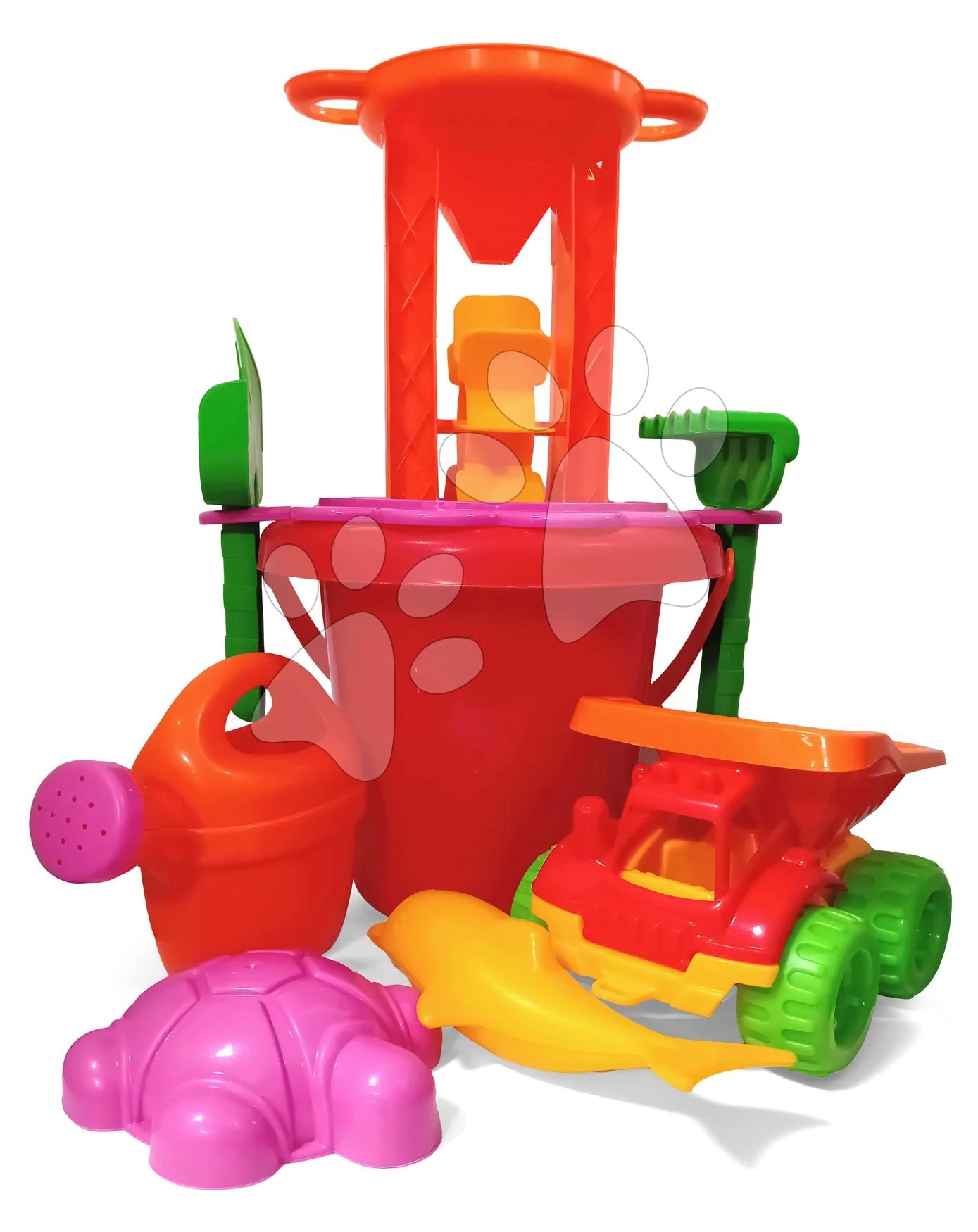 Vödör szett malommal és dömperrel Smoby formákkal és locsolókannával 18 cm magas vödör 18 hó-tól SM861110