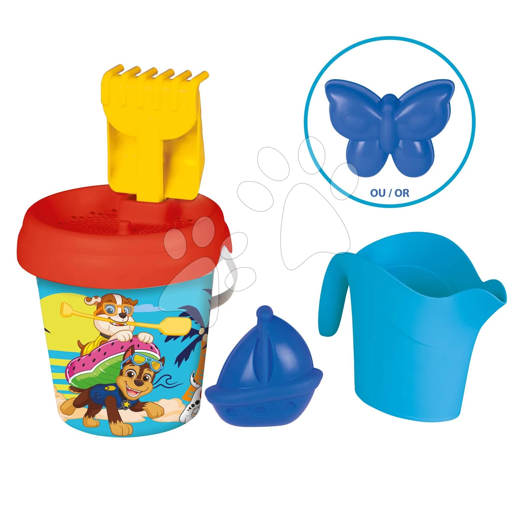 Vödör szett Paw Patrol Medium Garnished Bucket Life Smoby locsolókannával 6 részes 18 cm magas 18 hó-tól