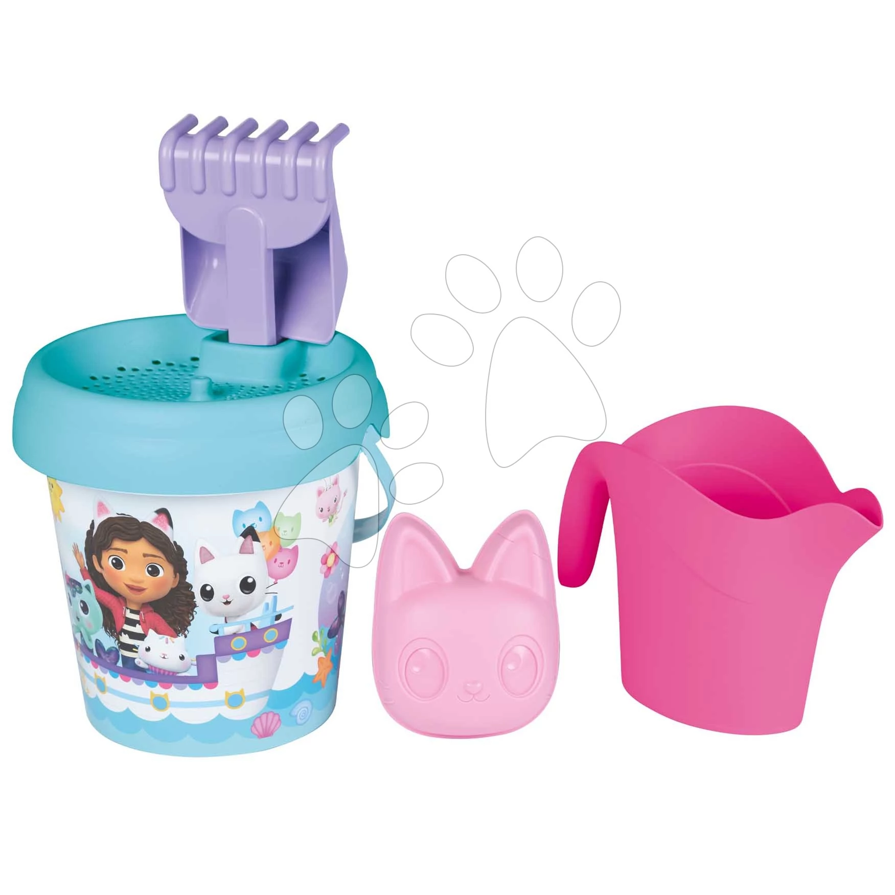 Vödör szett Gabby Medium Garnished Bucket Life Smoby locsolókannával 6 részes 18 cm magas 18 hó-tól SM862192